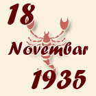 Škorpija, 18 Novembar 1935.