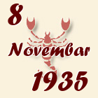 Škorpija, 8 Novembar 1935.