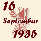 Devica, 16 Septembar 1935.