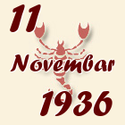 Škorpija, 11 Novembar 1936.