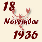 Škorpija, 18 Novembar 1936.