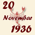 Škorpija, 20 Novembar 1936.