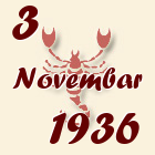 Škorpija, 3 Novembar 1936.
