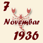 Škorpija, 7 Novembar 1936.