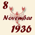 Škorpija, 8 Novembar 1936.