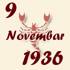 Škorpija, 9 Novembar 1936.