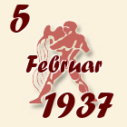 Vodolija, 5 Februar 1937.