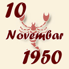 Škorpija, 10 Novembar 1950.