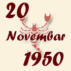 Škorpija, 20 Novembar 1950.