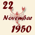 Škorpija, 22 Novembar 1950.