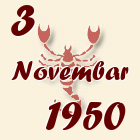 Škorpija, 3 Novembar 1950.