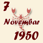 Škorpija, 7 Novembar 1950.