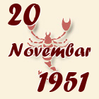 Škorpija, 20 Novembar 1951.
