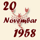 Škorpija, 20 Novembar 1958.