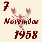 Škorpija, 7 Novembar 1958.