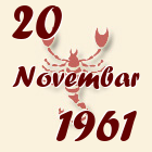 Škorpija, 20 Novembar 1961.