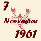Škorpija, 7 Novembar 1961.