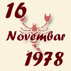 Škorpija, 16 Novembar 1978.