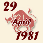 Bik, 29 April 1981.