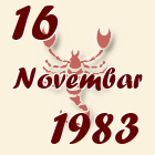 Škorpija, 16 Novembar 1983.