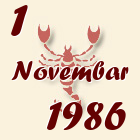 Škorpija, 1 Novembar 1986.