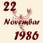 Škorpija, 22 Novembar 1986.