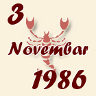 Škorpija, 3 Novembar 1986.