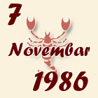 Škorpija, 7 Novembar 1986.