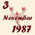 Škorpija, 3 Novembar 1987.