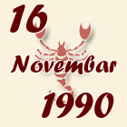 Škorpija, 16 Novembar 1990.