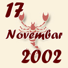 Škorpija, 17 Novembar 2002.