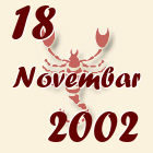 Škorpija, 18 Novembar 2002.