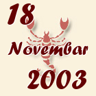 Škorpija, 18 Novembar 2003.