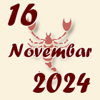 Škorpija, 16 Novembar 2024.