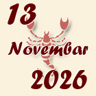 Škorpija, 13 Novembar 2026.