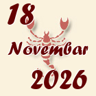 Škorpija, 18 Novembar 2026.