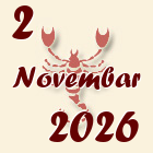 Škorpija, 2 Novembar 2026.
