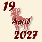 Ovan, 19 April 2027.