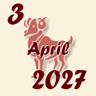 Ovan, 3 April 2027.