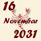 Škorpija, 16 Novembar 2031.