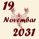 Škorpija, 19 Novembar 2031.