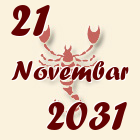 Škorpija, 21 Novembar 2031.