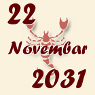 Škorpija, 22 Novembar 2031.