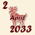 Ovan, 2 April 2033.