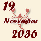 Škorpija, 19 Novembar 2036.